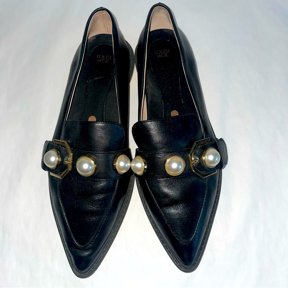Louise et Cie black leather pointy toe flats size 9M